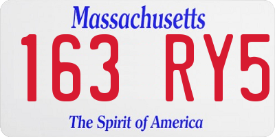 MA license plate 163RY5