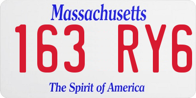 MA license plate 163RY6