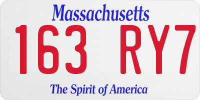 MA license plate 163RY7