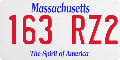 MA license plate 163RZ2