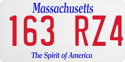 MA license plate 163RZ4
