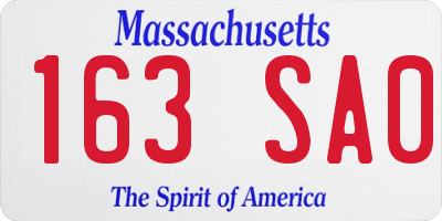 MA license plate 163SA0