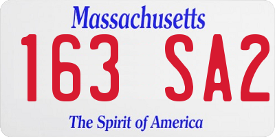 MA license plate 163SA2