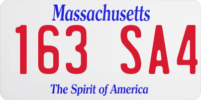 MA license plate 163SA4