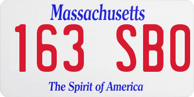 MA license plate 163SB0