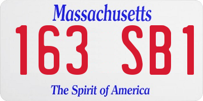 MA license plate 163SB1