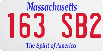 MA license plate 163SB2