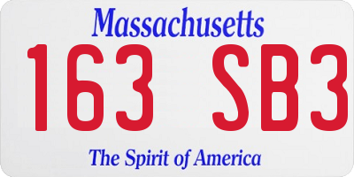 MA license plate 163SB3
