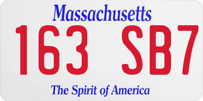MA license plate 163SB7