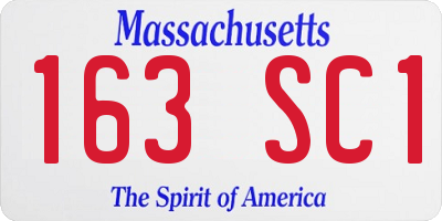 MA license plate 163SC1