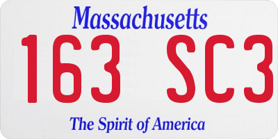 MA license plate 163SC3