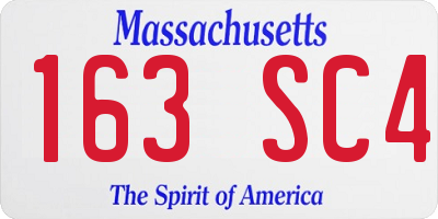 MA license plate 163SC4
