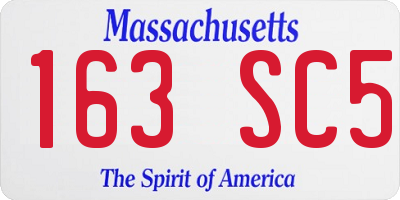 MA license plate 163SC5