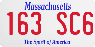 MA license plate 163SC6