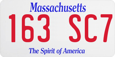 MA license plate 163SC7