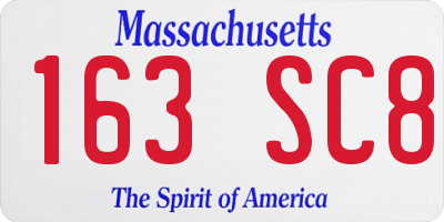 MA license plate 163SC8