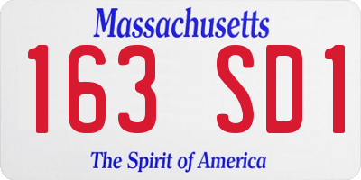 MA license plate 163SD1