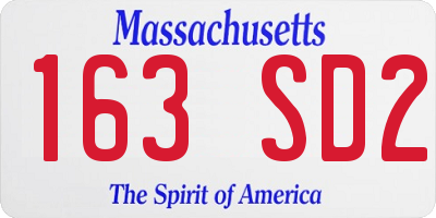 MA license plate 163SD2
