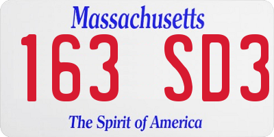 MA license plate 163SD3