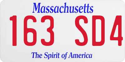 MA license plate 163SD4