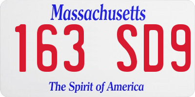 MA license plate 163SD9