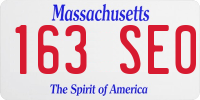 MA license plate 163SE0