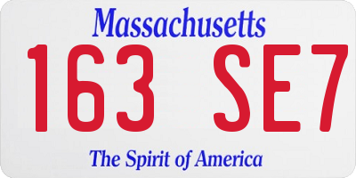 MA license plate 163SE7