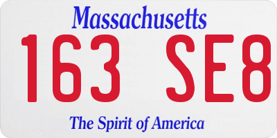 MA license plate 163SE8
