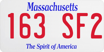 MA license plate 163SF2