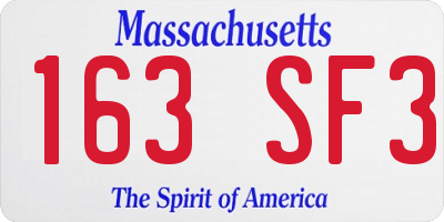 MA license plate 163SF3