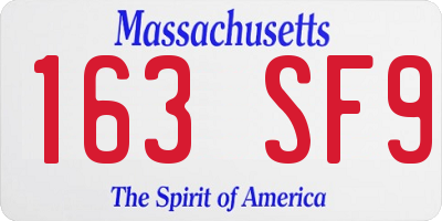 MA license plate 163SF9