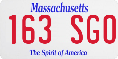 MA license plate 163SG0