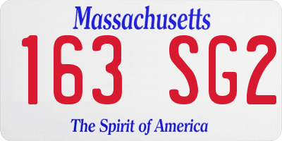 MA license plate 163SG2