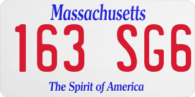MA license plate 163SG6
