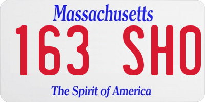 MA license plate 163SH0
