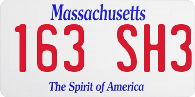 MA license plate 163SH3