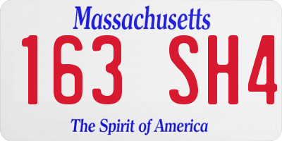 MA license plate 163SH4