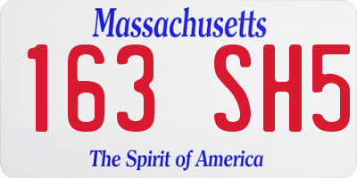 MA license plate 163SH5