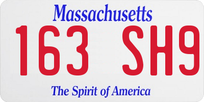 MA license plate 163SH9