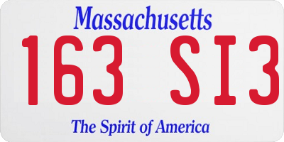 MA license plate 163SI3