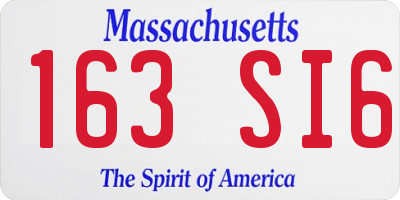 MA license plate 163SI6