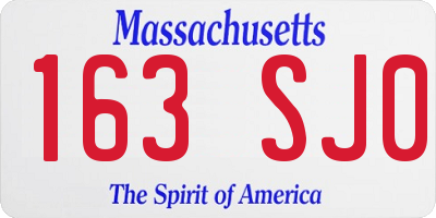 MA license plate 163SJ0