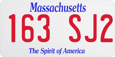 MA license plate 163SJ2
