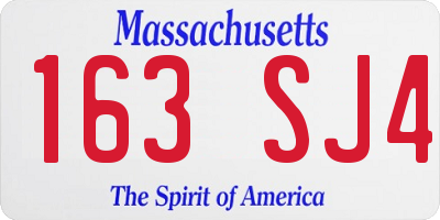 MA license plate 163SJ4