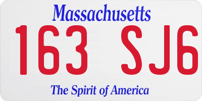 MA license plate 163SJ6