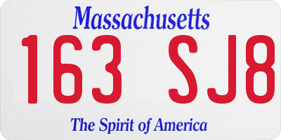MA license plate 163SJ8