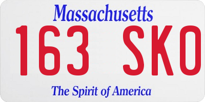 MA license plate 163SK0