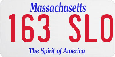 MA license plate 163SL0