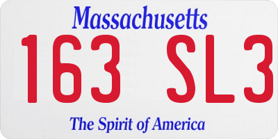 MA license plate 163SL3