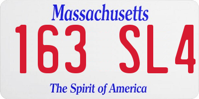 MA license plate 163SL4